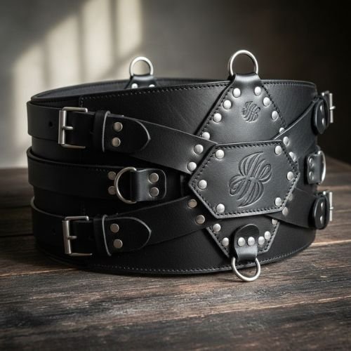 Leather Bondage Waist Belt